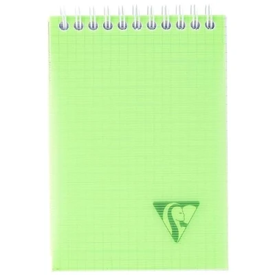 Afbeelding van Clairefontaine 328655C Spiraalblok van Collectie Linicolor Fresh A6 10,5x14,8 cm 160 Uitscheurbare Pagina&#039;s Klein Ruitjespapier Wit Papier 90 g Transparante Polypro Cover Willekeurige Kleur.