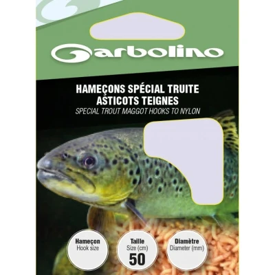 Afbeelding van Garbolino Onderlijn Speciaal Forel Maden Wasmot 50cm (10 pcs) Maat : Haak 14 0.14mm