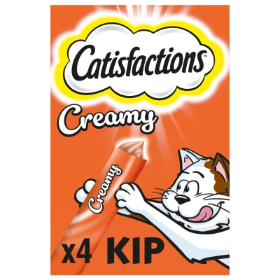 Afbeelding van Catisfactions Creamy 4x10 g Kattensnack Kip