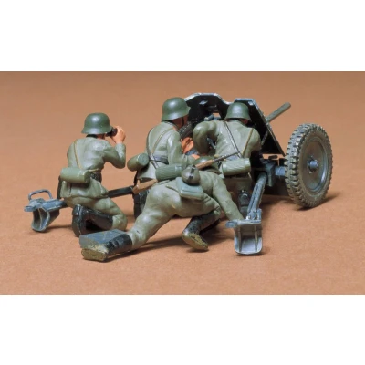 Afbeelding van 1:35 Tamiya 35035 German 3,7cm Kanone PAK 35/36 w/4 Figures Plastic Modelbouwpakket