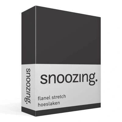Afbeelding van Snoozing stretch flanel hoeslaken Tweepersoons Antraciet