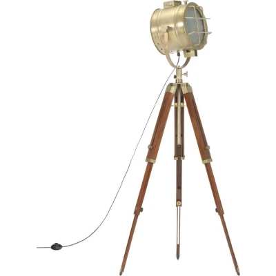 Afbeelding van vidaXL Vloerlamp driepoot 165 cm massief mangohout