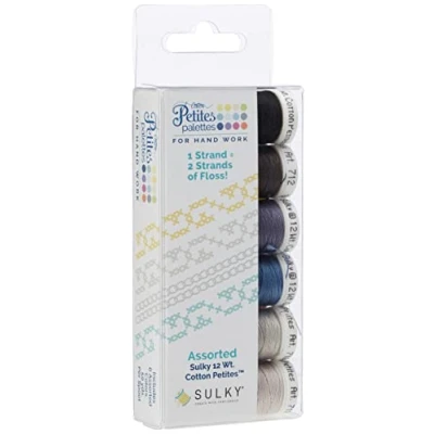 Afbeelding van Sulky Sampler Petites, 12 W, katoen, zwart en grijs, assortiment, 6 stuks