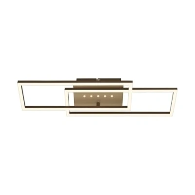 Afbeelding van BRILONER Plafondlamp 3774017 Zwenkbaar Warm wit 3000K Geheugenfunctie Puntjes en frame afzonderlijk schakelbaar 56 x 18 7,5 cm Bruin goud
