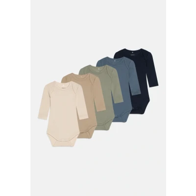 Afbeelding van NAME IT BABY romper NBNBODY set van 5 blauw/groen/beige