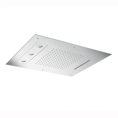 Afbeelding van HotBath Mate inbouw hoofddouche Triple 48x63 rechthoekig Chroom Geborsteld nikkel M191GN