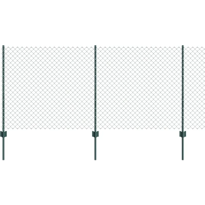 Afbeelding van vidaXL Kettinglink Schutting met 10 U Palen Groene 1x10 m Staal