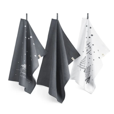 Afbeelding van Keukenset Hello Winter Blauw 3x 50x70