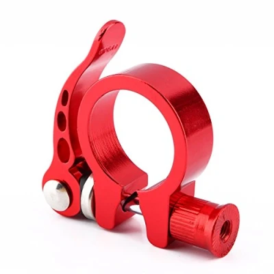 Afbeelding van VGEBY Fiets Zadelklem met Snelspanner Klemring en Snelsluiting Geschikt voor 30,4/30,8/31,6 mm Mountainbike Fietsen (Kleur: Rood 34,9)