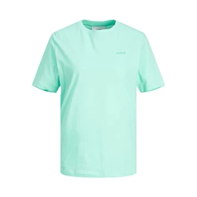 Afbeelding van JACK &amp; JONES Dames Jjxx Jxanna Ss Reg Every Small Logo Tee Noos T shirt, Aruba Blue/Print: turquoise logo, XS