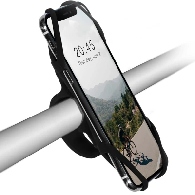 Afbeelding van iMoshion Telefoonhouder fiets Universeel Zwart Siliconen En TPU (zacht)