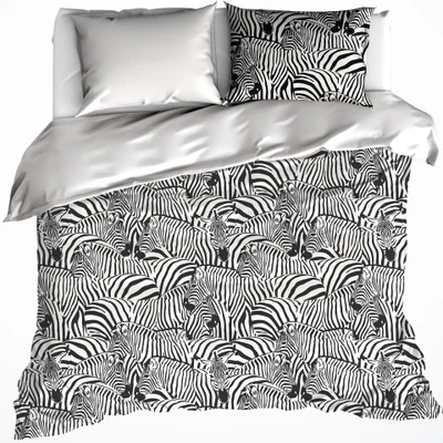 Afbeelding van De Witte Lietaer Dekbedovertrek Zebra 200 x 200/220 cm Katoen Flanel