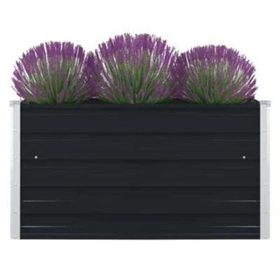 Afbeelding van Plantenbak verhoogd 100x100x45cm gegalvaniseerd staal antraciet