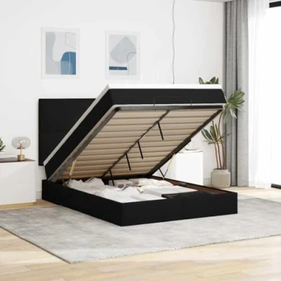 Afbeelding van vidaXL Ottoman bed met matrassen 140x190cm fluweel zwart