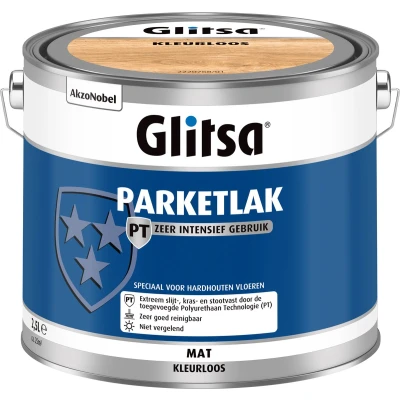 Afbeelding van Glitsa Parketlak PT Mat 2,5l Blanke lak &amp; Beits