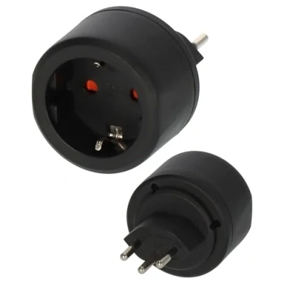 Afbeelding van Brennenstuhl Reisstekker/reisadapter (reisstekkeradapter voor: Zwitserland stopcontact en eurostekker) zwart