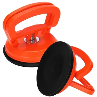 Afbeelding van Welsberg 2 stuks Zuignappen Draagkracht 50 kg, Vacuümlifter voor Glas, Vloertegels, Marmeren platen, Zonnepanelen, Meubels, Diameter 118 mm, oranje