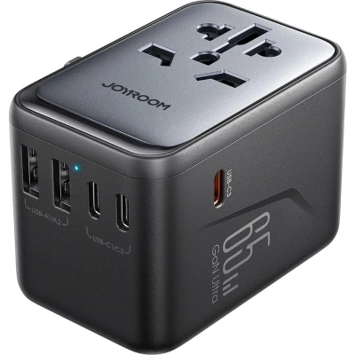 Afbeelding van Joyroom Reislader Universeel Reisadapter 65W 5 Port Universele Wereldstekker