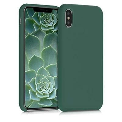 Afbeelding van kwmobile telefoonhoesje geschikt voor Apple iPhone X Hoesje met siliconen coating Smartphone case in dennengroen