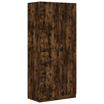 Afbeelding van Kledingkast 90X52X200 Cm Bewerkt Hout Bruineikenkleurig Gerookt eiken