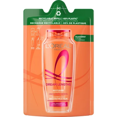Afbeelding van L&#039;Oréal Paris Dream Lengths Shampoo Refill Voor lang, beschadigd haar Herstellend 250 ml