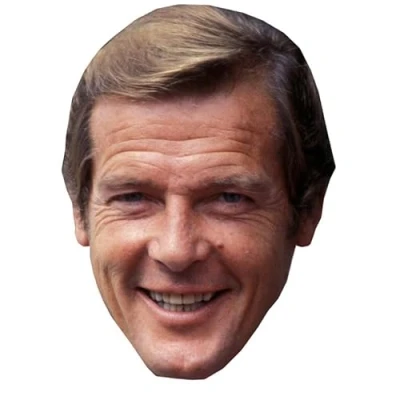 Afbeelding van Masque en carton 2D Roger MOORE Acteur Taille A4