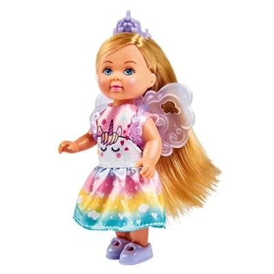 Afbeelding van Simba 105733499 Evi Love Unicorn, 2 voudig gesorteerd, er wordt slechts één artikel geleverd, pop als schattige fee met eenhoorn print en vleugels om af te vallen, 12 cm, voor kinderen vanaf 3 jaar