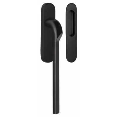 Afbeelding van Formani Rivio by Gensler GL230 massieve set hefschuifdeurbeslag PVD mat zwart