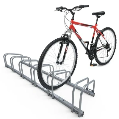 Afbeelding van VOUNOT Fietsstandaard, 6 fietsen, fietsopslag, opslag voor fiets, houder vloer of muur, van gecoat staal, opberghouder tuin garage, werkplaats