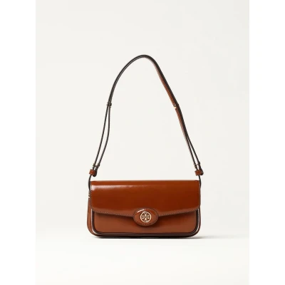 Afbeelding van Tory Burch Robinson Spazzolato Handtas, Dames, Maat: One Size, Dark sienna