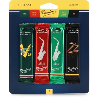 Afbeelding van Vandoren SRMIXA2 Altsax Jazzrietmixkaart bevat 1 ZZ, V16, JAVA en Red, sterke 2