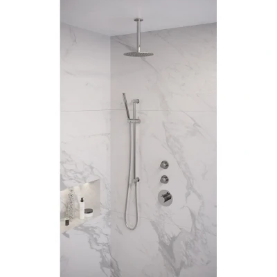 Afbeelding van Brauer Chrome Edition Regendoucheset inbouw hoofddouche 20cm plafondarm 3 gladde knoppen handdouche staaf 1 stand chroom