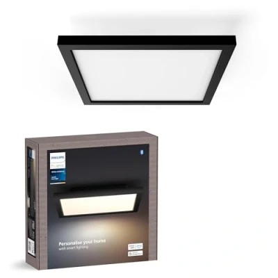 Afbeelding van Philips Hue White Ambiance Aurelle Plafondlamp Warm tot Koelwit Licht Inclusief Dimmer Switch Verbind met Bluetooth of Bridge Werkt Alexa en Google Home 60 x cm Zwart