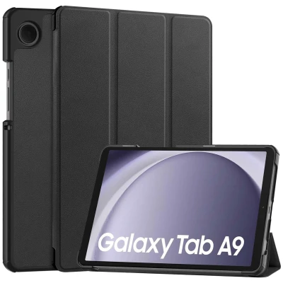 Afbeelding van Samsung Galaxy Tab A9 Hoes: iMoshion Trifold Bookcase Zwart Kunstleder Tablet Hoezen