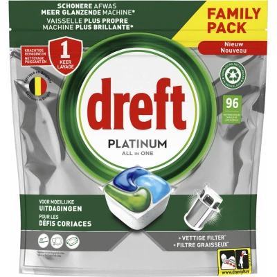 Afbeelding van Dreft Vaatwastabletten Platinum All In One Original 96 stuks