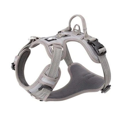 Afbeelding van Hondentuigje Anti trek, verstelbaar, reflecterend, zacht nylon, voor kleine en grote huisdieren TLH56512(S, grijs)