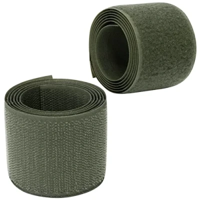 Afbeelding van AERZETIX C66004 Krabband/rol, 50 mm, 1 m, zelfgrijpend, organizer/kabelbinders, koord, tas, kleding, riem, kleur: olijfgroen, van polyamide en polyester