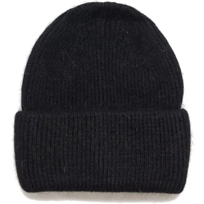 Afbeelding van Zwarte wollen beanie dames muts wolmix winter zwart one size/een maat acryl/wol STUDIO Ivana