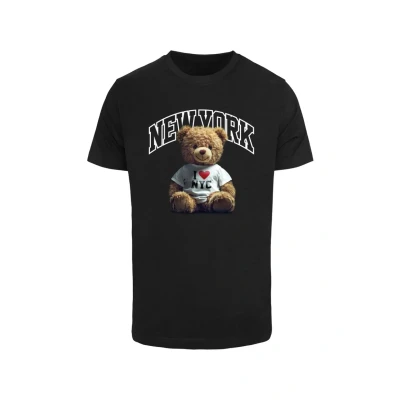Afbeelding van Mister Tee NEW YORK College BEAR Tshirt print, Heren, Maat: Large, Black