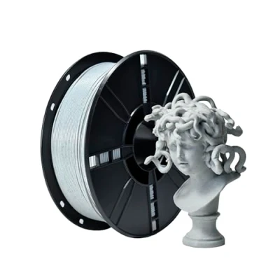 Afbeelding van iBOSS Marmer PLA+ filament 1,75 mm, PLA Plus 3D printerfilament, steen, 1 kg, marmergrijs voor afdrukken van beelden