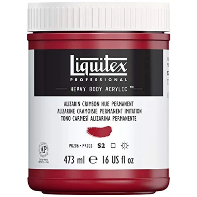 Afbeelding van Liquitex 8870269 Professional Heavy Body acrylverf in kunstenaarskwaliteit met uitstekende lichtechtheid en boterachtige consistentie, 473ml Pot, Alizarin Crimson Hue Permanent