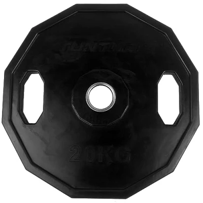 Afbeelding van Tunturi Unisex Volwassen Halterschijven Olympische weegplaat Rubber 20.0kg, Enkele plaat Zwart, 1