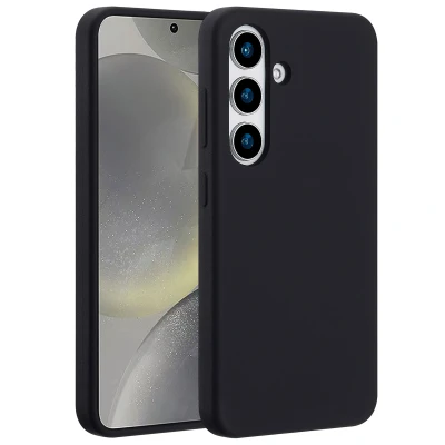 Afbeelding van Samsung Galaxy S25 MagSafe Hoesje Siliconen en TPU (zacht) Accezz Softcase/Backcover Zwart Telefoonhoesje