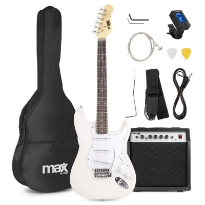 Afbeelding van MAX GigKit elektrische gitaar starterset met o.a. 40W versterker Wit