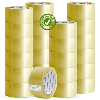Afbeelding van m office Cinta Adhesiva Transparente, de Embalar para Embalaje Cajas, Envíos, Mudanzas y Manualidades, Precinto Transparente Seguro Resistente (48mmx66m, x24)