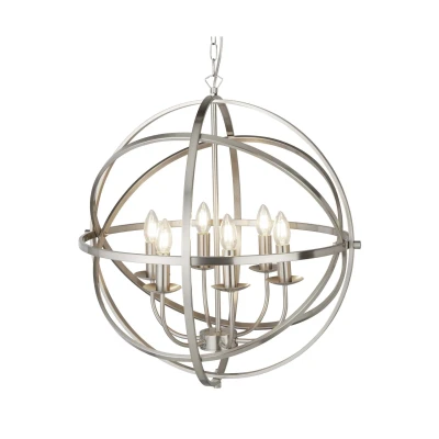 Afbeelding van Searchlight Orbit Luster Ø 60 X 210 Cm Satijn Zilver