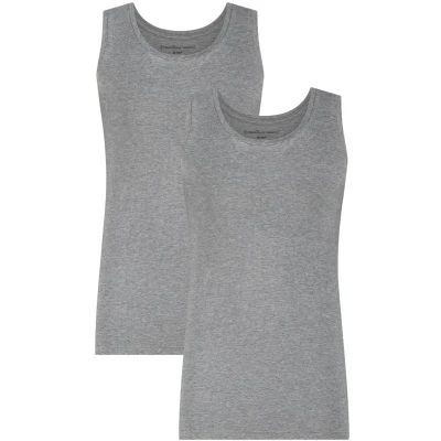 Afbeelding van Comfortabel &amp; Zijdezacht Bamboo Basics Singlet Stef (2 pack) Grey Melange M