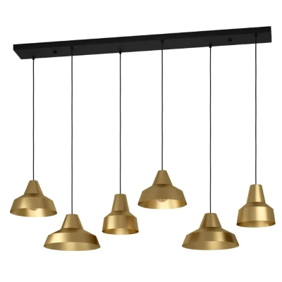 Afbeelding van Stars of Light Gouden hanglamp Savarna met 6 kappen 390017
