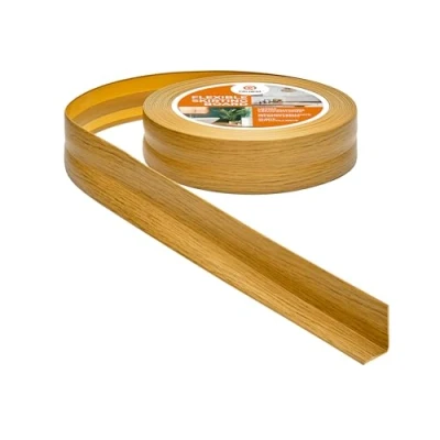 Afbeelding van Zachte plint, zelfklevend, kniklijst, eindstrip voor binnen, pvc, flexibel, dicht, decoratief, 32 mm x 23 mm, 10 meter, eiken