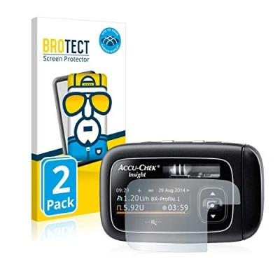 Afbeelding van BROTECT Screenprotector voor Accu Chek Aviva Insight Insulinpumpe Folie Beschermfolie transparant volledig dekking (2 Stuks)